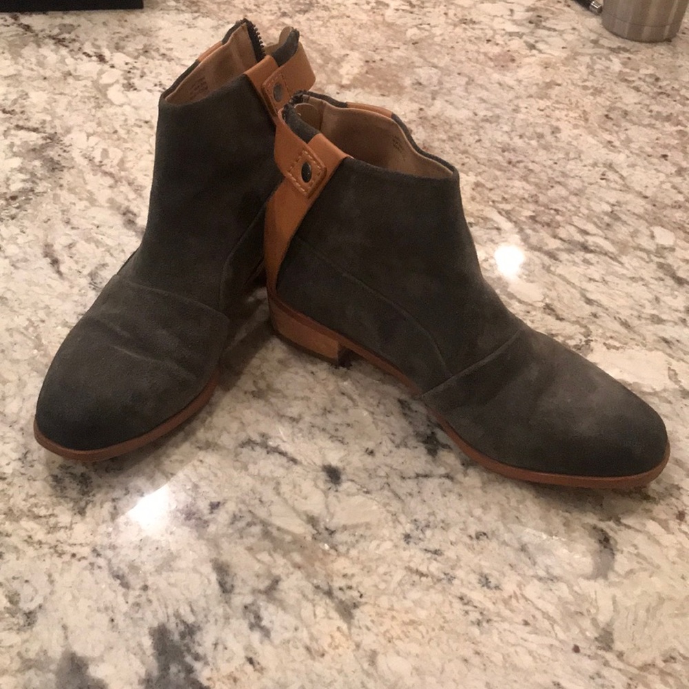 Joe’s grey suede bootie